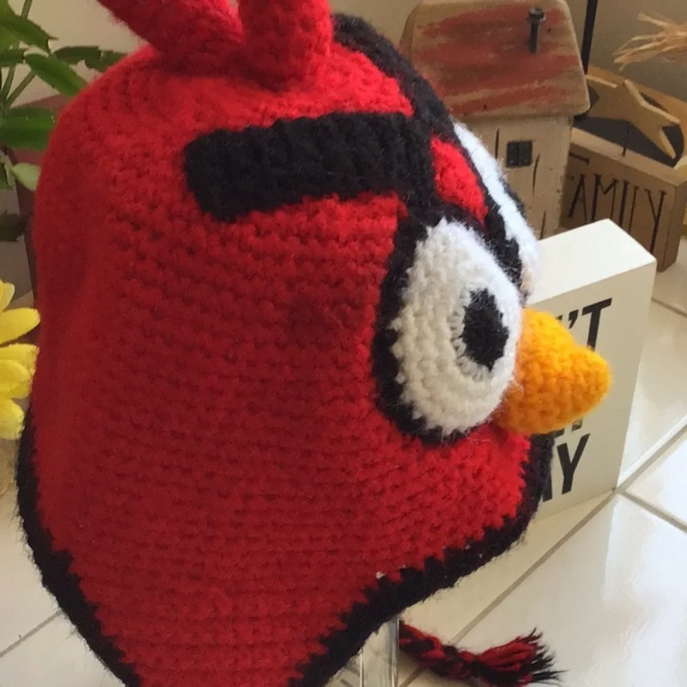 ‘Angry Birds’ Crocheted Beanie